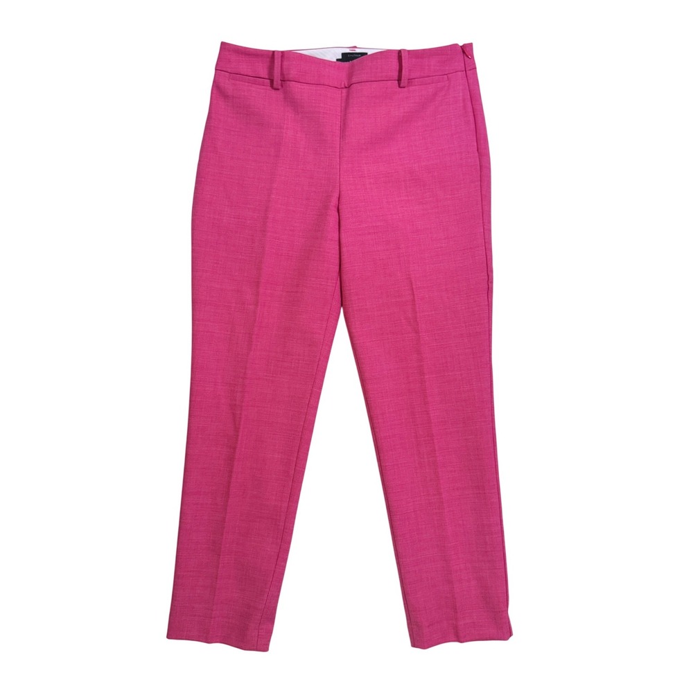 Talbots Chatham Pants Womens 6P Pink Wool Blend Ankle Dress Trousers Side Zip